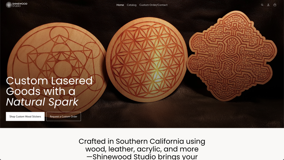 E-Commerce Website for Shine Wood Studio